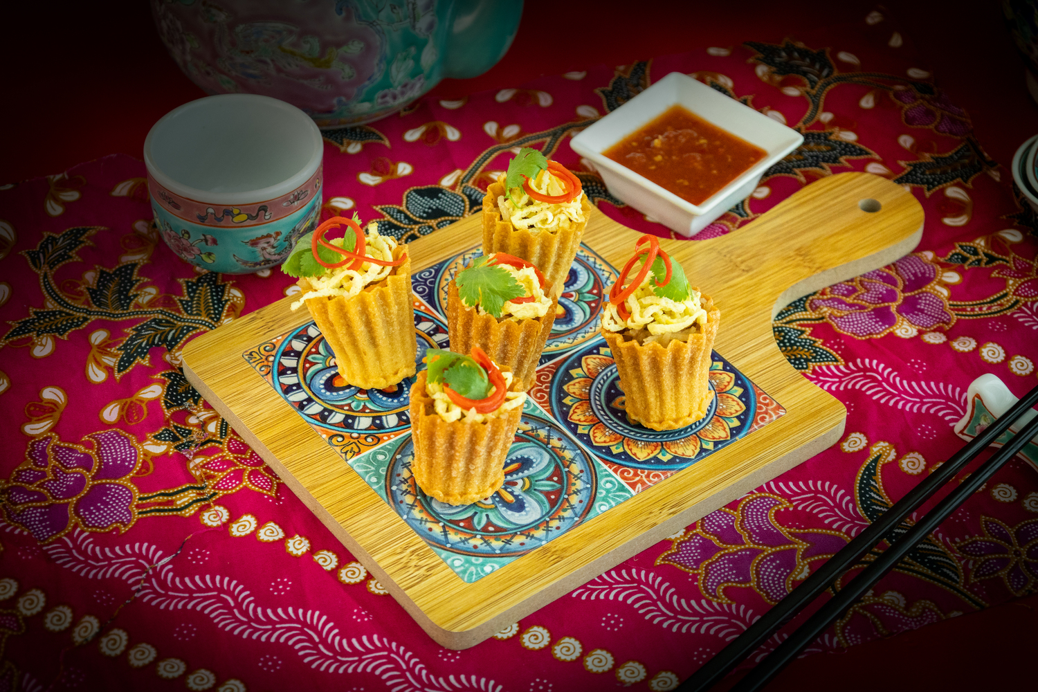 Pai Tee served at halal nyonya restaurant, He Feng Kitchen in Melaka