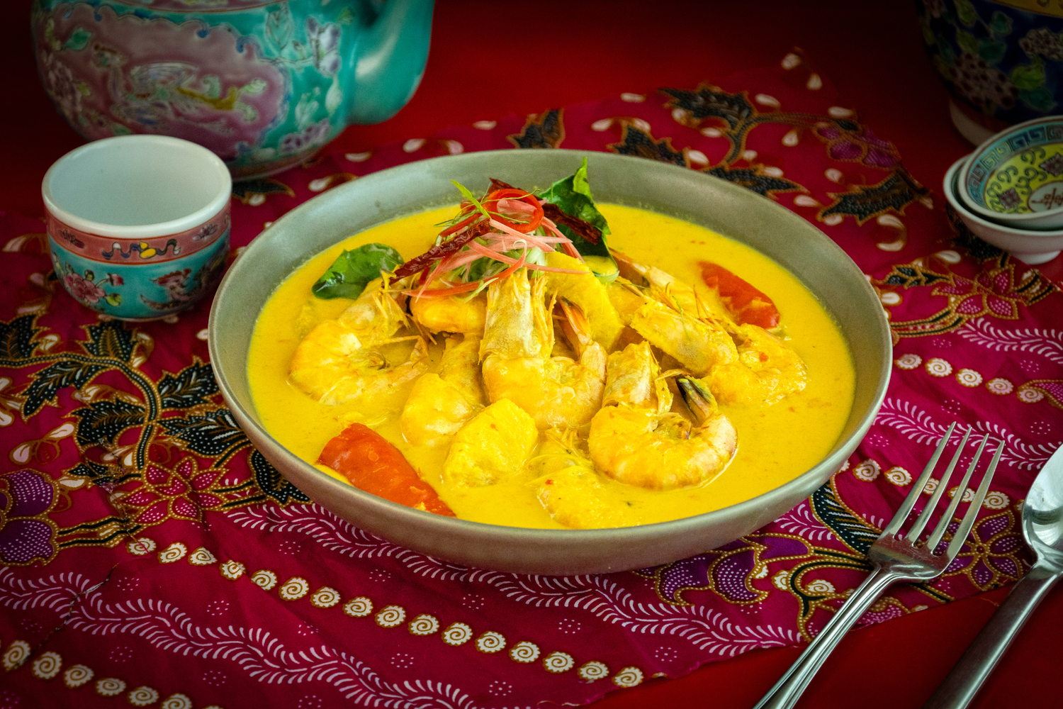 Udang Masak Lemak Nanas halal nyonya cuisine in Melaka
